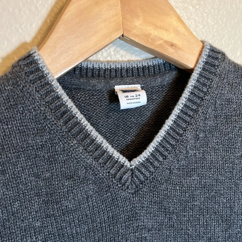 Janie and Jack Grey Moose Cotton Sweater Vest